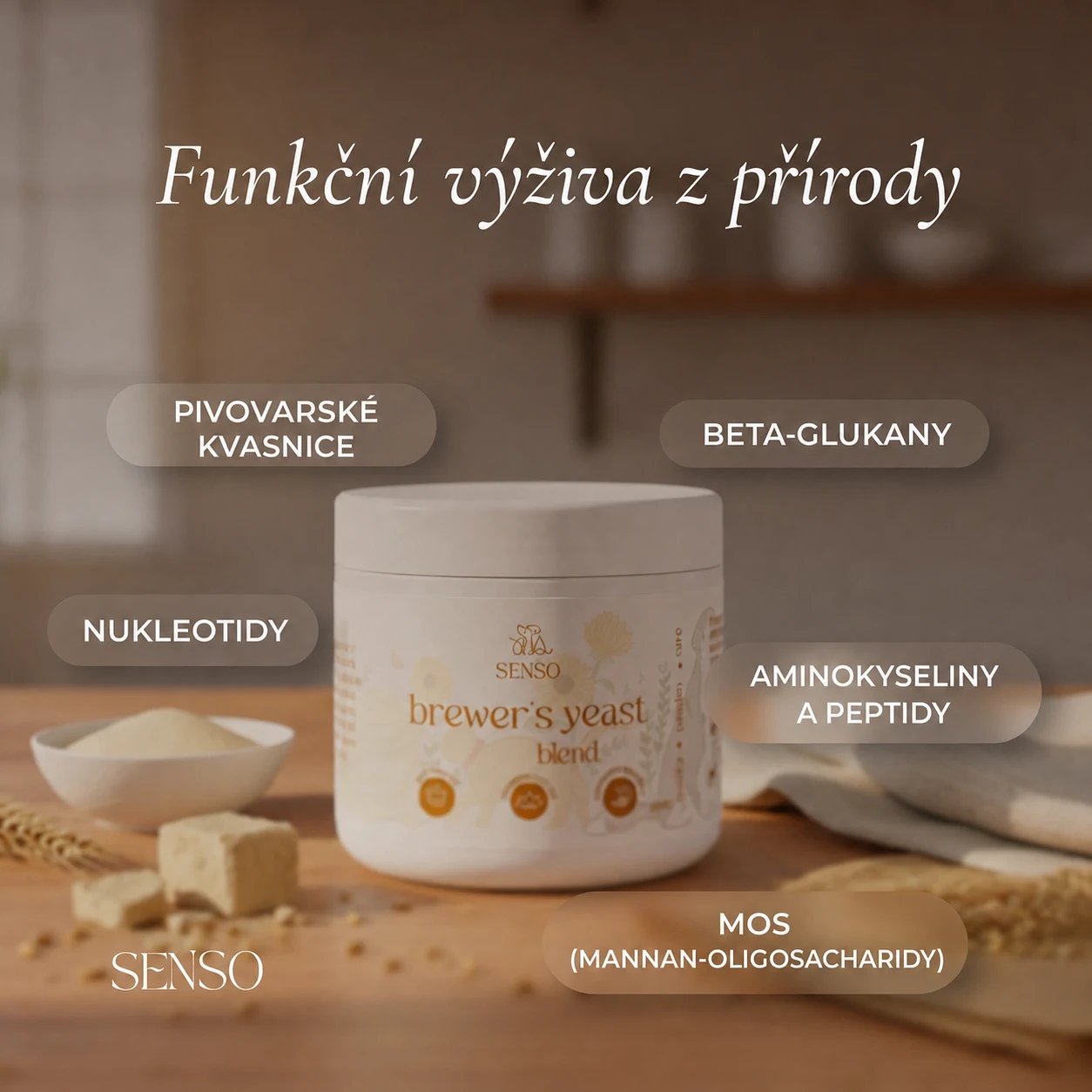 Infografika složek produktu Pivovarské kvasnice